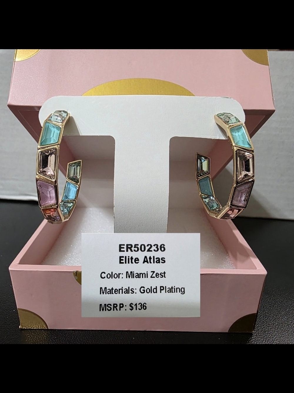 Miami Zest Gold-Plated Jewel Candy Hoop Earrings
